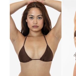 Los Angeles Apparel Chocolate Triangle Bikini Top & High Cut Bikini Bottom